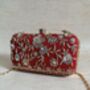 Red Embroidered Rectangular Clutch Bag, thumbnail 9 of 11