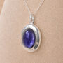 Personalised Sterling Silver Iolite Gemstone Photo Locket Necklace, thumbnail 1 of 6