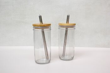 Glass Boba Drink Cup With Free Personalised Metal Straw, 4 of 5