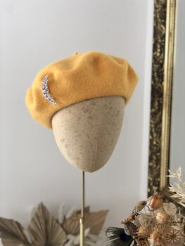 Yellow Beret With Optional Veil And Accessories, 8 of 12