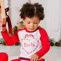 Personalised Heart Kids Christmas Pyjamas / Pjs, thumbnail 1 of 5