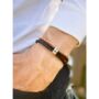 Personalised Men's Memorial Bracelet: Engraved Pendant With Ashes Keepsake Sympathy Gift, thumbnail 2 of 10
