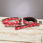Christmas Red Festive Dog Collar Bow Tie Lead Gift Set, thumbnail 2 of 6