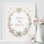 Personalised Girl's Floral Garden Wreath Quote Print, thumbnail 2 of 7