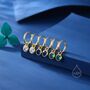 Sterling Silver Green Cz Huggie Hoop Earrings With Sleeper Hoops, thumbnail 7 of 12
