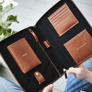 Personalised Leather iPad Travel Organiser, 4 of 12