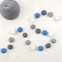 Blue Grey And White Felt Ball Garland, thumbnail 2 of 4