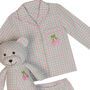 Cheer Girls Check Pyjama Set With Matching Teddy Bear, thumbnail 4 of 5