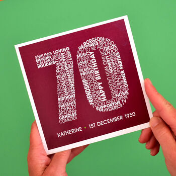 Personalised Name And Date 70th Birthday Card, 2 of 3