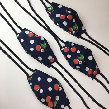 Cherries And Spots Print Reusable Face Mask Four Layers, 6 of 7