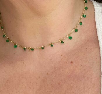 Floating Emerald Full Station Necklace, 3 of 5