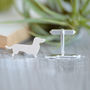 Long Tail Dachshund Cufflinks In Sterling Silver, thumbnail 3 of 5