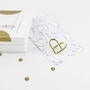 Gold Union Stud Earrings With Love Note, thumbnail 5 of 7