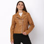 Woman's Leather Biker Jacket, thumbnail 3 of 11
