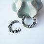 Marble Terrazzo Midi Acetate Hoop Earrings, thumbnail 1 of 6