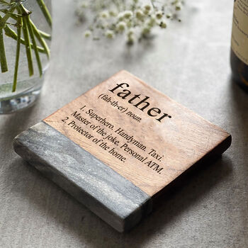 Mother/Father Definition Marble Coaster, 2 of 12