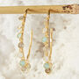 Gemstone Hammered Gold Plated Silver Hoop Earrings, thumbnail 2 of 8