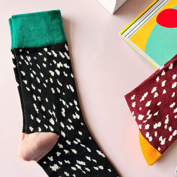 Personalised Dalmatian Colour Block Socks In A Box, 4 of 10