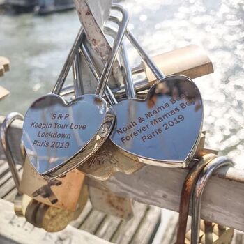 Custom Heart Shaped Love Padlock With Key, 4 of 6