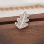 Oak Leaf Stud Earrings In Sterling Silver, thumbnail 3 of 12