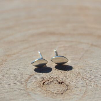 Flat Leaf Studs In Sterling Silver, 6 of 6
