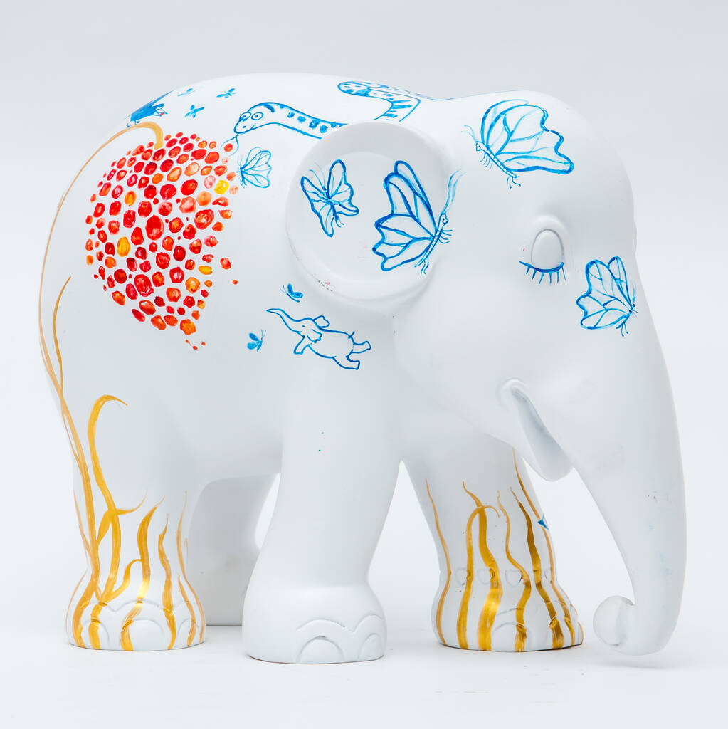 Hand Painted 'In Paradise' Elephant, 1 of 12