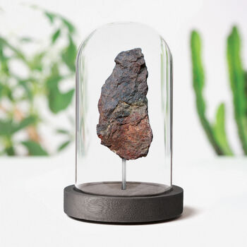 Xl Chondrite Authentic Meteorite Glass Dome Bell Jar, 2 of 2