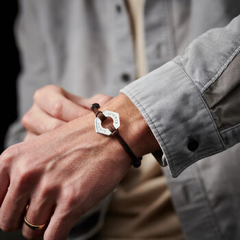 Personalised Men's Coordinates Sterling Silver Bracelet, 4 of 6