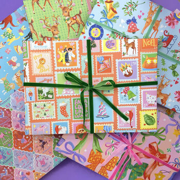Christmas Stamps Gift Wrap, 3 of 4