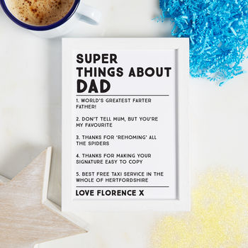 Personalised Super Things About Dad Print, 2 of 3