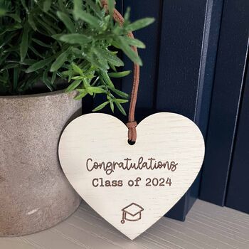 Congratulations Class Of 2024 Wooden Heart Sign, 2 of 3
