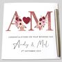 Personalised Wedding Day Card Pink, thumbnail 1 of 4