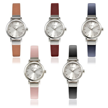 Ascot Ladies Petite Leather Watch With Free Engraving, 9 of 12