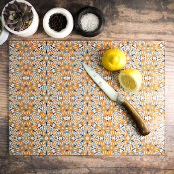 Orange 'Fox Flower' Chopping Board, 5 of 8