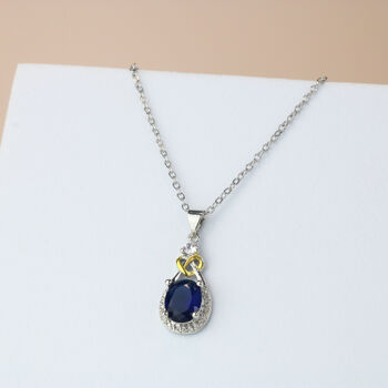 Vintage Style Crystal Teardrop Pendant Necklace 14k Gold Plated, 2 of 5