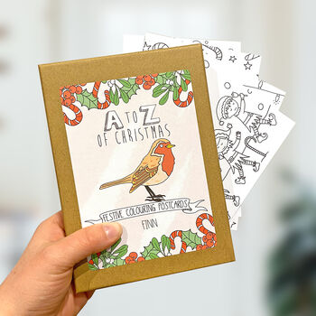 A To Z Of Christmas Colouring In Postcard Set, 2 of 2