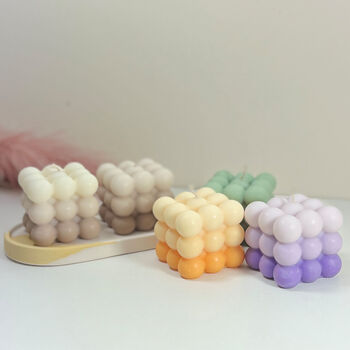 Decorative Bubble Cube Soy Candles In Ombre Gradient, 7 of 10