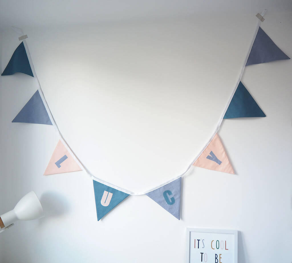 Personalised Cotton Name Bunting By Brown Betty Blue