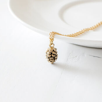 Tiny Pinecone Charm Necklace, 3 of 6
