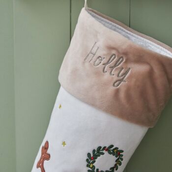 Personalised Plush Neutral Christmas Stocking, 2 of 4