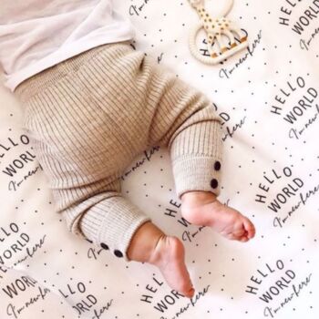 Muslin Swaddle Baby Blanket Hello World Newborn Gift, 8 of 12