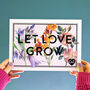Let Love Grow Floral Couple's Print, thumbnail 1 of 5