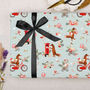 Three Sheets Of Christmas Postman Fox Wrapping Paper, thumbnail 1 of 2