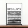 Pasta Illustation Typography Print, thumbnail 2 of 2