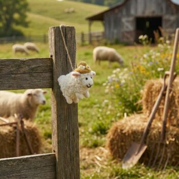 Handmade Felt Gloria The Sheep Hanging Easter Decor, 2 of 3