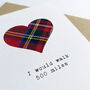 Personalised '500 Miles' Scottish Card Real Tartan, thumbnail 2 of 10