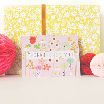 Mini Floral Thinking Of You Card, 4 of 5