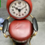 Barber’s Chair Table Clock – Red And Black Metal Ornament, thumbnail 12 of 12