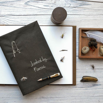 Personalised 'Hooked By' Fishing Journal, 8 of 8