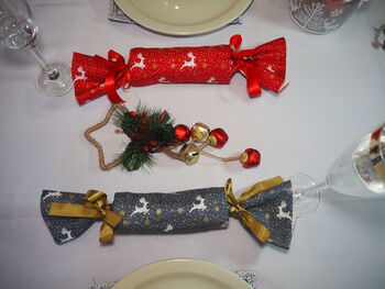 Red Deer Reusable Pullable Christmas Crackers, 5 of 5